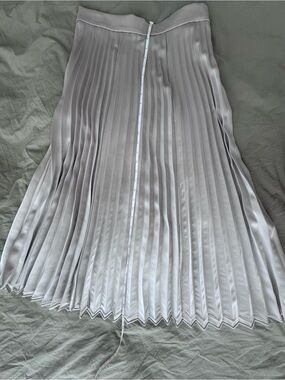 (NWT) Judith & Charles Pleated Midi Skirt “Luminism” in stone / beige - 6
